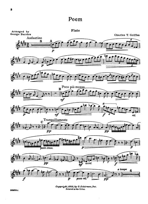 Poem For Flute And Orchestra, Arranged For Violin And Piano